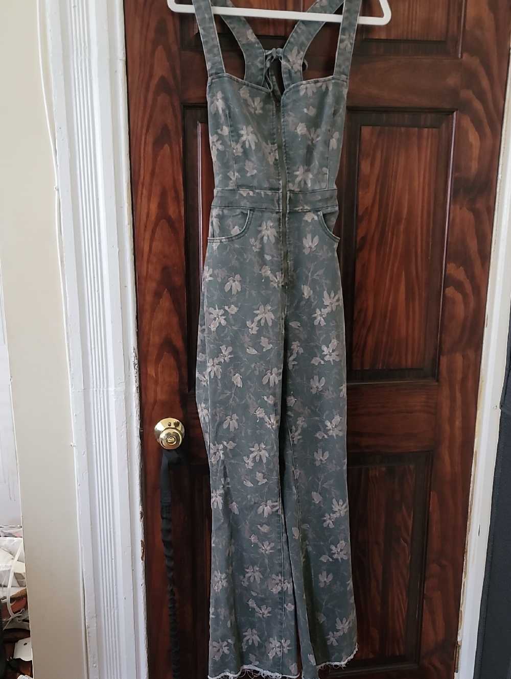 We The Free Floral Denim Jumpsuit